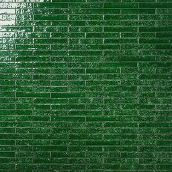 Backsplash & Kitchen | 1 sq. ft. Wabi Sabi Emerald Green 1.5×9 Crackled Glossy Ceramic Tile Emerald Green Backsplash & Kitchen Backsplash & Kitchen