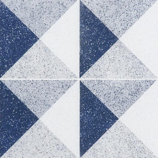 Bathroom | 1 sq. ft. Art Geo Terrazzo Deco Blue 8×8 Matte Porcelain Tile Terrazzo Deco Navy Bathroom Bathroom