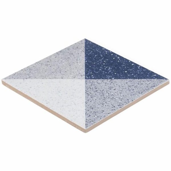 Bathroom | 1 sq. ft. Art Geo Terrazzo Deco Blue 8×8 Matte Porcelain Tile Terrazzo Deco Navy Bathroom Bathroom