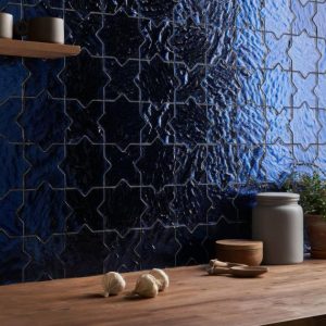 Bathroom | 1 sq. ft. Behati Blue 4″ Star Cross Polished Glass Mosaic Tile Blue Backsplash & Kitchen Backsplash & Kitchen