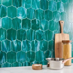 Bathroom | 1 sq. ft. Bespoke Jade 4×6 Lantern Polished Glass Mosaic Tile Jade Backsplash & Kitchen Backsplash & Kitchen