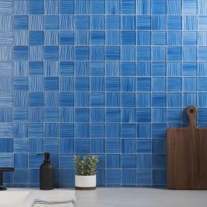 Bathroom | 1 sq. ft. Bimini Azure 3×3 Polished Glass Mosaic Azure Backsplash & Kitchen Azure