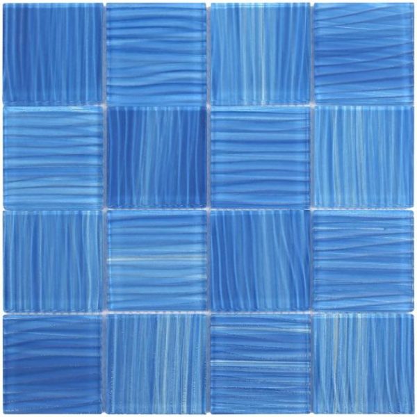 Bathroom | 1 sq. ft. Bimini Azure 3×3 Polished Glass Mosaic Azure Backsplash & Kitchen Azure