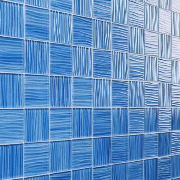 Bathroom | 1 sq. ft. Bimini Azure 3×3 Polished Glass Mosaic Azure Backsplash & Kitchen Azure