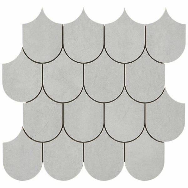 Bathroom | 1 sq. ft. Bond Nimbus Silver Fishscale Plume Matte Porcelain Mosaic Tile Nimbus Bathroom Bathroom