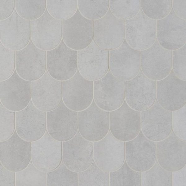 Bathroom | 1 sq. ft. Bond Nimbus Silver Fishscale Plume Matte Porcelain Mosaic Tile Nimbus Bathroom Bathroom