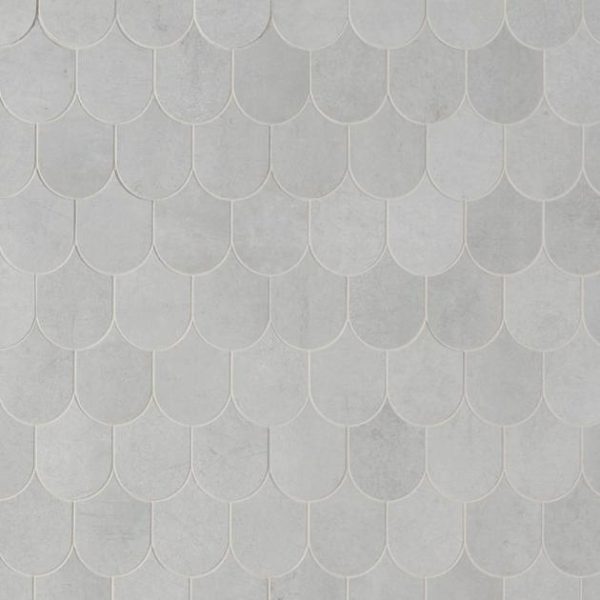 Bathroom | 1 sq. ft. Bond Nimbus Silver Fishscale Plume Matte Porcelain Mosaic Tile Nimbus Bathroom Bathroom