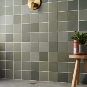 Bathroom | 1 sq. ft. Born Sage Green 5×5 Matte Porcelain Tile Sage Green Backsplash & Kitchen Backsplash & Kitchen