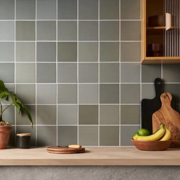 Bathroom | 1 sq. ft. Born Sage Green 5×5 Matte Porcelain Tile Sage Green Backsplash & Kitchen Backsplash & Kitchen