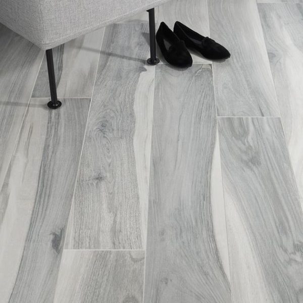 Bathroom | 1 sq. ft. Brazilian Coyote Gray 8×48 Matte Porcelain Wood Look Tile Gray Matte Bathroom Bathroom