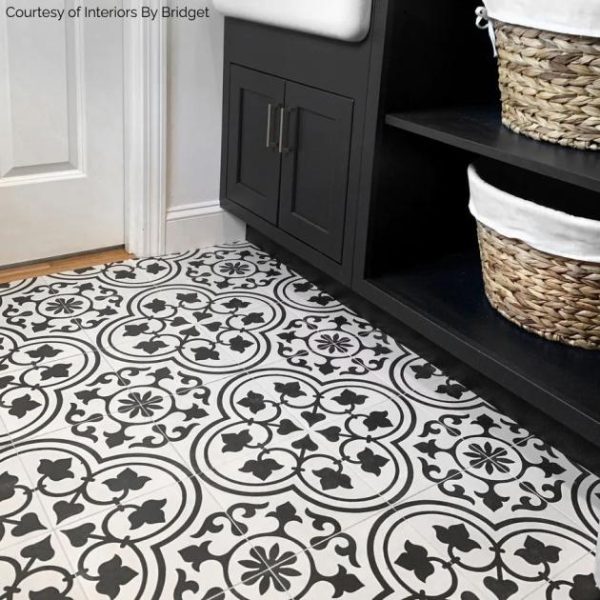 Bathroom | 1 sq. ft. Cascais White Ornate 9×9 Matte Porcelain Tile White Ornate Bathroom Bathroom