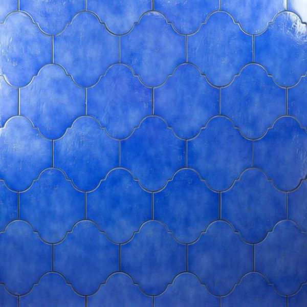 Bathroom | 1 sq. ft. Cavallo Poseidon Blue 8×10 Arabesque Glossy Porcelain Tile Poseidon Backsplash & Kitchen Backsplash & Kitchen