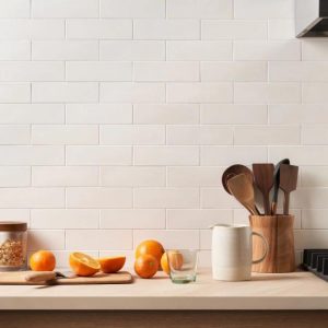 Bathroom | 1 sq. ft. Color One Chalk White 2×8 Matte Cement Tile Chalk White Backsplash & Kitchen Backsplash & Kitchen