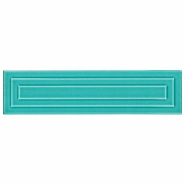 Bathroom | 1 sq. ft. Colorplay Frame Teal Green 4.5×18 3D Crackled Glossy Ceramic Tile Teal Backsplash & Kitchen Backsplash & Kitchen