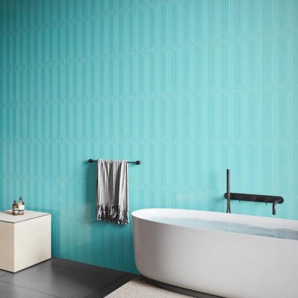 Bathroom | 1 sq. ft. Colorplay Frame Teal Green 4.5×18 3D Crackled Glossy Ceramic Tile Teal Backsplash & Kitchen Backsplash & Kitchen