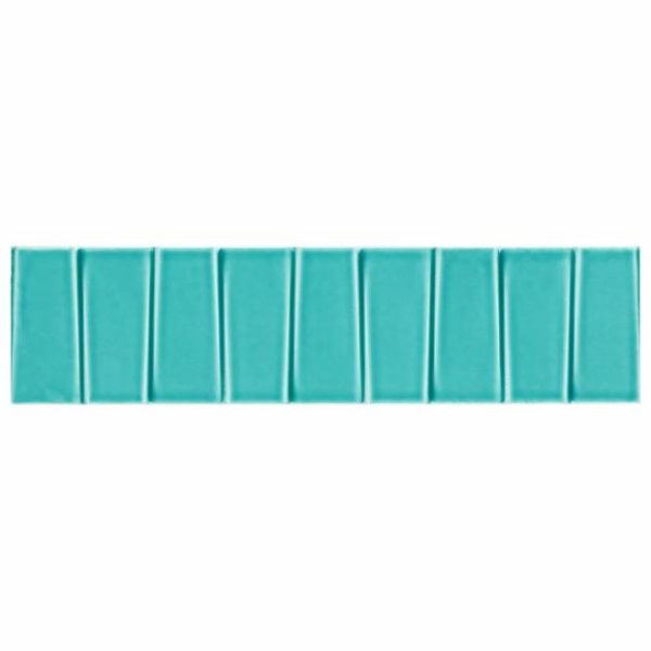 Bathroom | 1 sq. ft. Colorplay Steps Teal Green 4.5×18 3D Crackled Glossy Ceramic Tile Teal Backsplash & Kitchen Backsplash & Kitchen