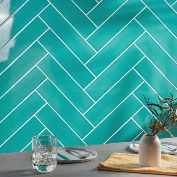 Bathroom | 1 sq. ft. Colorplay Teal Green 4.5×18 Crackled Glossy Ceramic Tile Teal Backsplash & Kitchen Backsplash & Kitchen