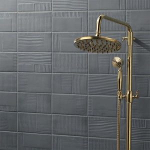 Bathroom | 1 sq. ft. Comb Deco Cobalto 4X8 Matte Ceramic Wall Tile Deco Blue Bathroom Bathroom