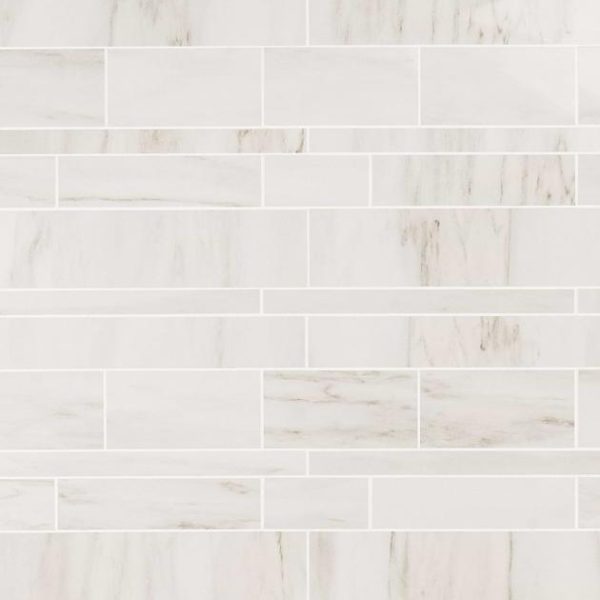 Bathroom | 1 sq. ft. DreamStone Dolomite Snow Railroad Polished Porcelain Mosaic Railroad Polished Backsplash & Kitchen Backsplash & Kitchen