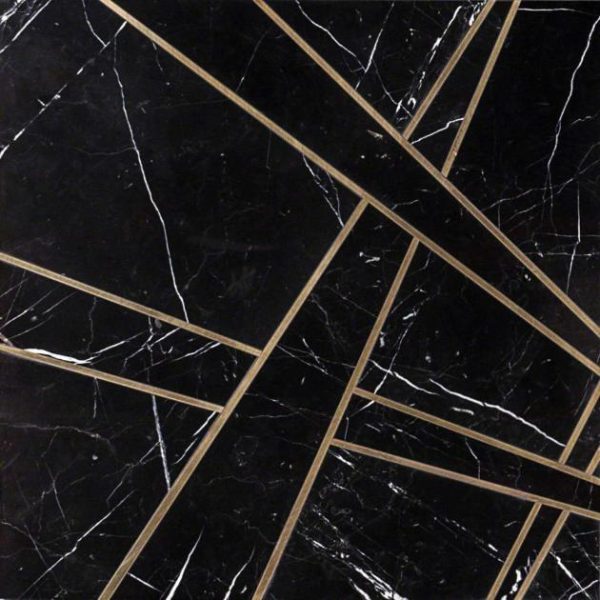 Bathroom | 1 sq. ft. Empire Nero Black & Gold 24×24 Polished Marble & Brass Tile Nero Bathroom Bathroom