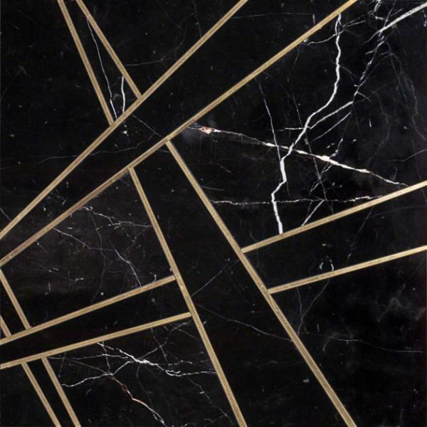 Bathroom | 1 sq. ft. Empire Nero Black & Gold 24×24 Polished Marble & Brass Tile Nero Bathroom Bathroom