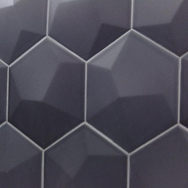 Bathroom | 1 sq. ft. Exagoni Dimension Dark Gray 6×7 3D Hexagon Grafito Matte Ceramic Wall Tile Dimension Gray Matte Bathroom Bathroom