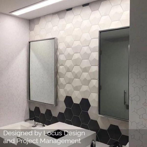 Bathroom | 1 sq. ft. Exagoni Dimension Dark Gray 6×7 3D Hexagon Grafito Matte Ceramic Wall Tile Dimension Gray Matte Bathroom Bathroom