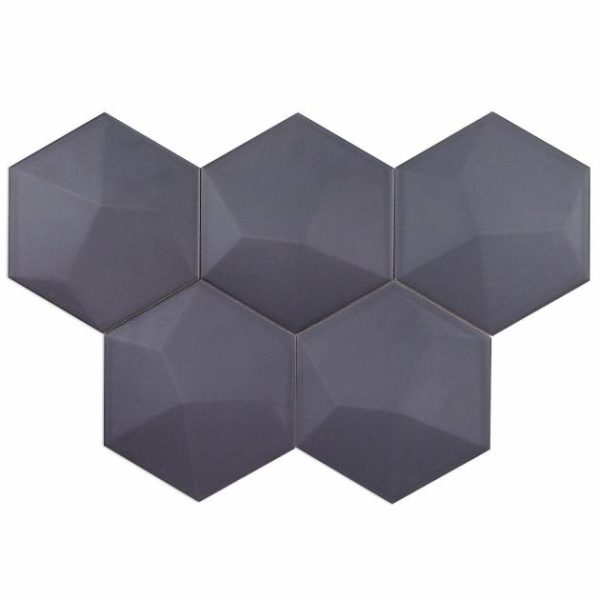 Bathroom | 1 sq. ft. Exagoni Dimension Dark Gray 6×7 3D Hexagon Grafito Matte Ceramic Wall Tile Dimension Gray Matte Bathroom Bathroom