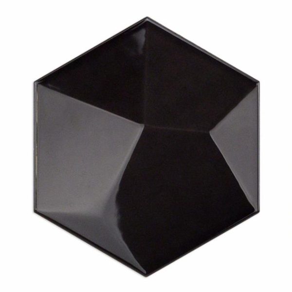 Bathroom | 1 sq. ft. Exagoni Dimension Dark Gray 6×7 3D Hexagon Grafito Polished Ceramic Wall Tile Dimension Gray Polished Bathroom Bathroom