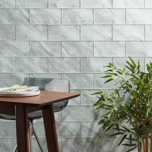 Bathroom | 1 sq. ft. Gem Moonstone Silver 4×9 Polished Glass Tile Silver Bathroom Bathroom