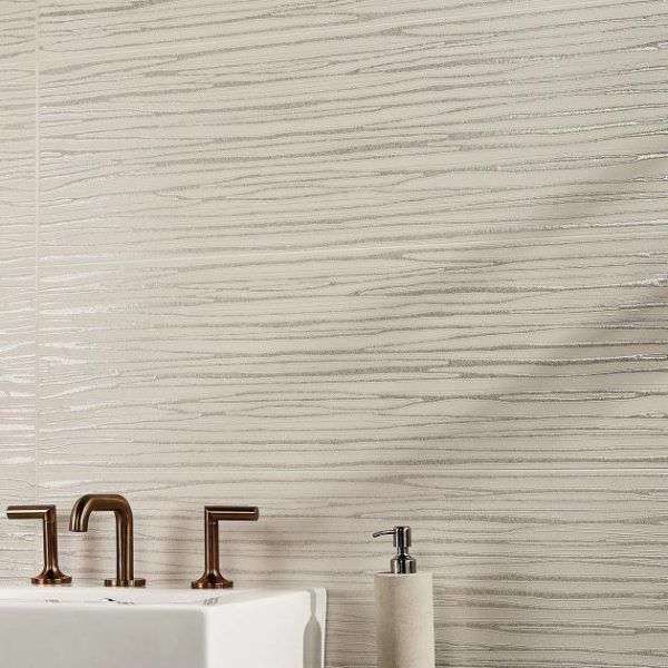 Bathroom | 1 sq. ft. Halo Textured Rivulet Pearl Beige 11×40 Ceramic Tile Pearl Bathroom Bathroom