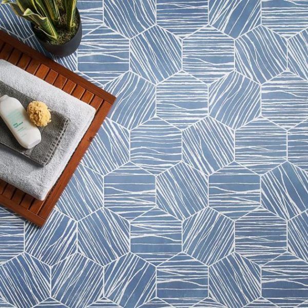 Bathroom | 1 sq. ft. HexArt Zen Ice Azul 8″ Hexagon Matte Porcelain Tile Ice Azul Bathroom Bathroom