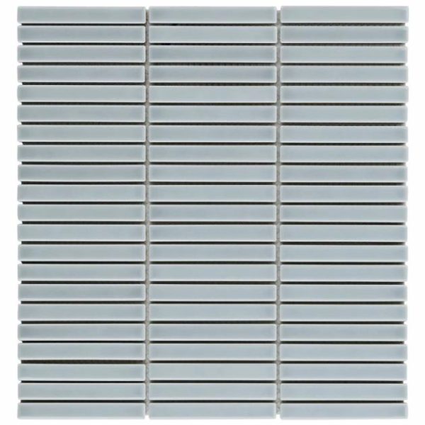 Bathroom | 1 sq. ft. Kai Sky Blue 1×4″ Tri-Stacked Glossy Porcelain Mosaic Tile Sky Blue Tri-Stacked Backsplash & Kitchen Backsplash & Kitchen