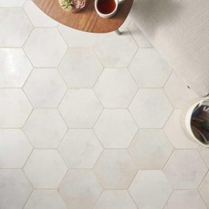 Bathroom | 1 sq. ft. Kalay White 9″ Hexagon Polished Porcelain Tile White Bathroom Bathroom