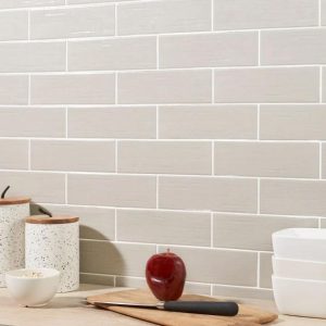 Bathroom | 1 sq. ft. Kiln Light Gray 3×9 Polished Porcelain Subway Tile Light Gray Backsplash & Kitchen Backsplash & Kitchen