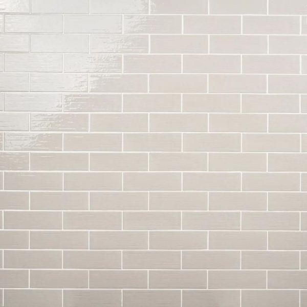 Bathroom | 1 sq. ft. Kiln Light Gray 3×9 Polished Porcelain Subway Tile Light Gray Backsplash & Kitchen Backsplash & Kitchen