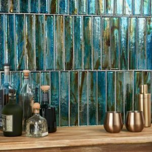 Bathroom | 1 sq. ft. Komorebi Brick Juneau Spring Multicolor 2×12 Polished Glass Subway Tile Juneau Spring Backsplash & Kitchen Backsplash & Kitchen