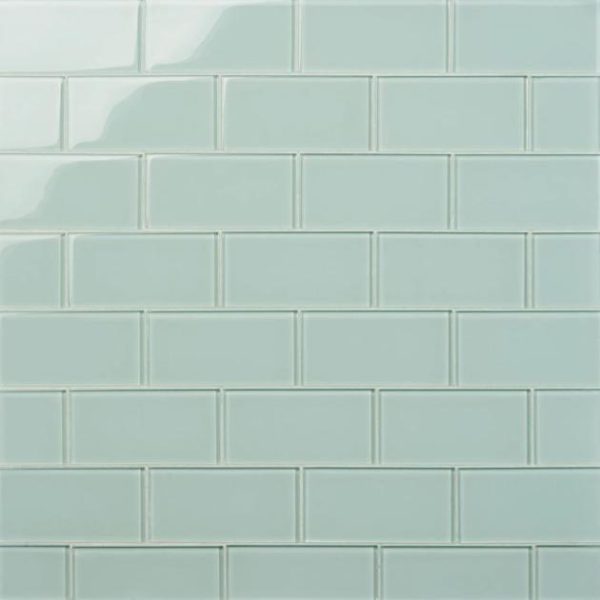 Bathroom | 1 sq. ft. Loft Seafoam Green 3×6 Polished Glass Subway Tile Seafoam Backsplash & Kitchen Backsplash & Kitchen