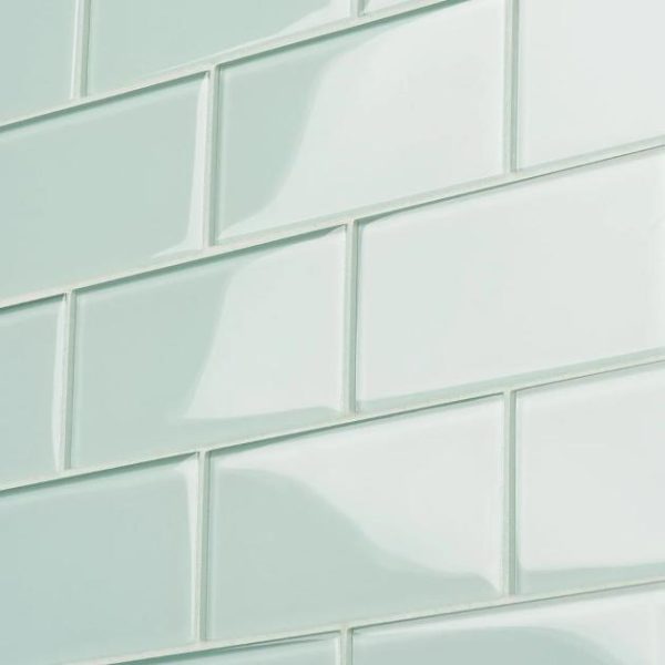 Bathroom | 1 sq. ft. Loft Seafoam Green 3×6 Polished Glass Subway Tile Seafoam Backsplash & Kitchen Backsplash & Kitchen