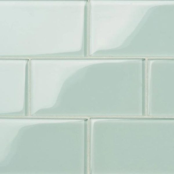 Bathroom | 1 sq. ft. Loft Seafoam Green 3×6 Polished Glass Subway Tile Seafoam Backsplash & Kitchen Backsplash & Kitchen