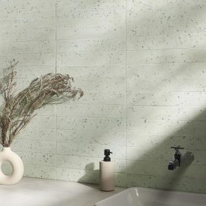 Bathroom | 1 sq. ft. Mancala Aquamarine Green 3×16 Matte Terrazzo Tile Aquamarine Bathroom Aquamarine