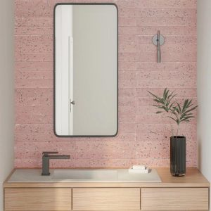 Bathroom | 1 sq. ft. Mancala Blush Pink 3×16 Matte Terrazzo Tile  Blush Pink Bathroom Bathroom