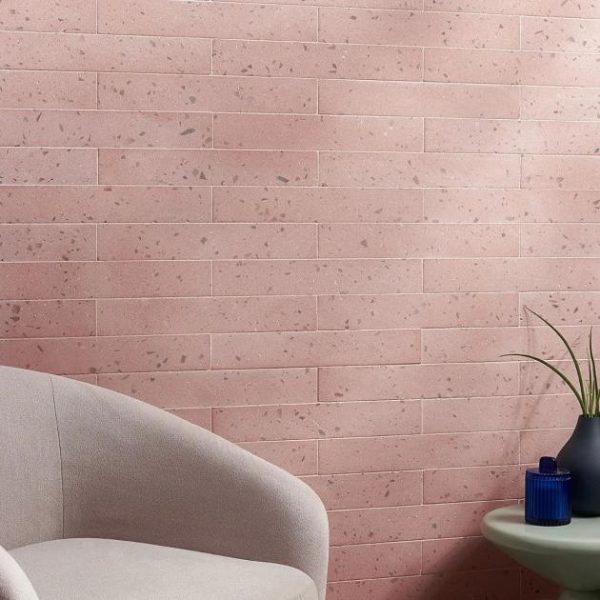 Bathroom | 1 sq. ft. Mancala Blush Pink 3×16 Matte Terrazzo Tile  Blush Pink Bathroom Bathroom