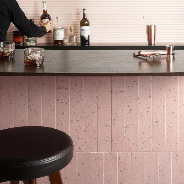 Bathroom | 1 sq. ft. Mancala Blush Pink 3×16 Matte Terrazzo Tile  Blush Pink Bathroom Bathroom