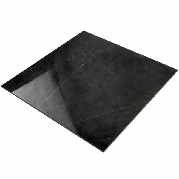 Bathroom | 1 sq. ft. Marble Tech Port Laurent 24×24 Polished Nero Marquina Look Porcelain Tile Black Polished Bathroom Bathroom