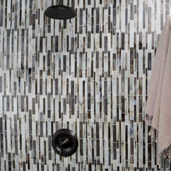 Bathroom | 1 sq. ft. Matchstix Rainstorm Multicolor Glass Polished Mosaic Tile Rainstorm Bathroom Bathroom