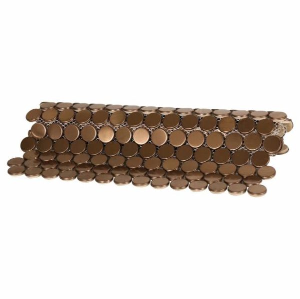 Bathroom | 1 sq. ft. Metal Copper Stainless 3/4″ Penny Round Mosaic Tile Copper Backsplash & Kitchen Backsplash & Kitchen