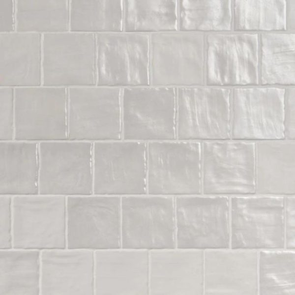 Bathroom | 1 sq. ft. Montauk Gin White 4×4 Mixed Finish Ceramic Tile Gin White Backsplash & Kitchen Backsplash & Kitchen