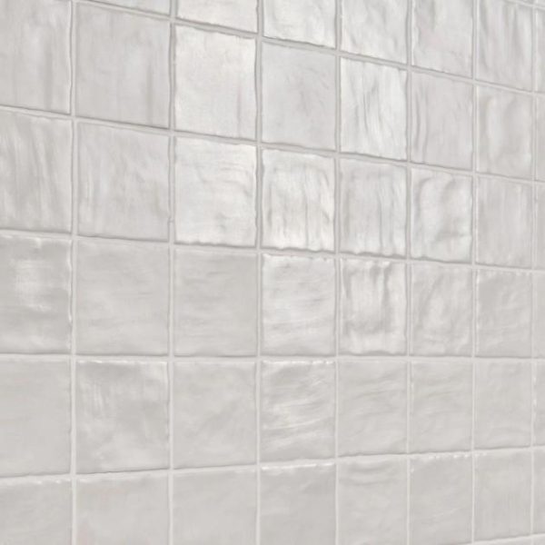 Bathroom | 1 sq. ft. Montauk Gin White 4×4 Mixed Finish Ceramic Tile Gin White Backsplash & Kitchen Backsplash & Kitchen