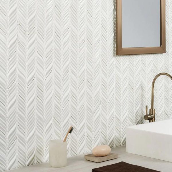 Bathroom | 1 sq. ft. Nabi Alula Tundra Gray Chevron Crackled Glossy Glass Mosaic Tile Tundra Gray Bathroom Bathroom